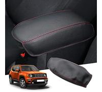 GAFAT Compatible avec Jeep Renegade 2015-2024 2025 Housse d'Accoudoir Central, Renegade 2023 Housse d'Accoudoir de Protection Accoudoir en Cuir PU, Accessoires Renegade (Rouge)