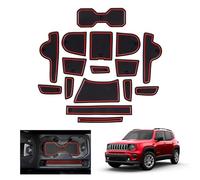 GAFAT Compatible avec Jeep Renegade Facelift 2019-2024 2025 Tapis Antidérapants, Renegade 2023 Tapis en Caoutchouc pour Console Centrale, Couture de Porte, Renegade Accessoires (Rouge)