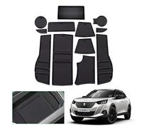 GAFAT Compatible avec Peugeot 2008 e-2008 Restyling 2025 2026-2020 Tapis Anti-dérapants, en Caoutchouc pour Accoudoir Console Centrale, Porte-Gobelet, Couture Porte, Peugeot 2008 Accessoires (Noir)