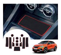 GAFAT Compatible avec Renault Arkana 2021-2025 2026 Tapis Antidérapants en Caoutchouc, Arkana RS Line Tapis pour Console Centrale, Porte-Gobelet, Couture de Porte, Arkana Accessoires (Rouge)