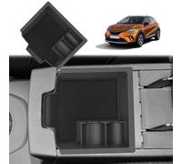 GAFAT Compatible avec Renault Captur 2/ Symbioz 2025 2026-2020 Boîte de Rangement Console Centrale, Facelift Captur 2025 Organisateur d'Accoudoir, Avec Tapis, Pour Pièces, Accessoires Captur 2 (Noir)