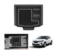 GAFAT Compatible avec Renault Captur 2/ Symbioz 2025 2026-2020 Boîte de Rangement Console Centrale, Facelift Captur 2025 Organisateur d'Accoudoir, Avec Tapis, Pour Pièces, Accessoires Captur 2 (Blanc)