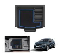 GAFAT Compatible avec Renault Captur 2/ Symbioz 2025 2026-2020 Boîte de Rangement Console Centrale, Facelift Captur 2025 Organisateur d'Accoudoir, Avec Tapis, Pour Pièces, Accessoires Captur 2 (Bleu)