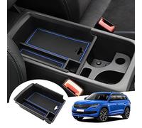 GAFAT Compatible avec Skoda Kodiaq 2017-2023/ Karoq 2017-2024 Boîte de Rangement pour Console Centrale, Karoq 2024 Accoudoir Plateau Organiseur à Gants, Kodiaq Accessoires (Bleu)