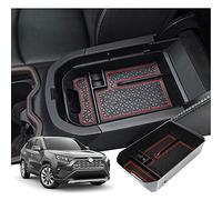 GAFAT Compatible avec Toyota RAV4 XA50 2019-2025 2026 Boîte de Rangement Console Centrale, RAV4 Hybrid/Plug-in Hybrid Accessoires Organiseur Accoudoir Boîte à Gants (Rouge)