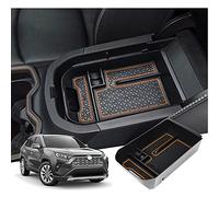 GAFAT Compatible avec Toyota RAV4 XA50 2019-2025 2026 Boîte de Rangement Console Centrale, RAV4 Hybrid/Plug-in Hybrid Accessoires Organiseur Accoudoir Boîte à Gants (Orange)