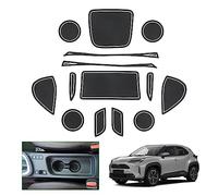 GAFAT Compatible avec Toyota Yaris Cross 2021-2024 2025 Tapis Antidérapants, Yaris Cross Hybrid XP210 Tapis en Caoutchouc de Console Centrale, Couture de Porte, Accessoires Yaris Cross (Blanc)
