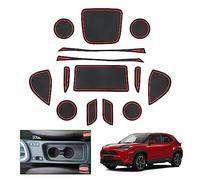GAFAT Compatible avec Toyota Yaris Cross 2021-2024 2025 Tapis Antidérapants, Yaris Cross Hybrid XP210 Tapis en Caoutchouc de Console Centrale, Couture de Porte, Accessoires Yaris Cross (Rouge)