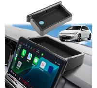 GAFAT Compatible avec VW Golf 8.5 2025 2026 2027 - Organiseur de console centrale derrière le Discover Pro de 12,9" - Rangements de rangement - Accessoires Facelift Golf 8 GTI R Variant - Avec tapis