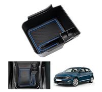 GAFAT Compatible avec VW Polo MK6/Taigo 2018-2025 2026 Boîte de Rangement pour Console Centrale, Polo 6 Accoudoir Organisateur Plateau Boîte À Gants, Accessoires Taigo (Bleu)