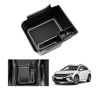 GAFAT Compatible avec VW Polo MK6/Taigo/Nivus 2018-2025 2026 Boîte de Rangement pour Console Centrale, Polo 2024 Accoudoir Organisateur Plateau Boîte À Gants, Accessoires Taigo (Blanc)
