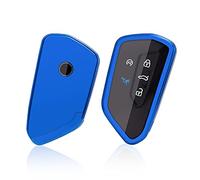 GAFAT Coques Clé pour 2020-2025 Golf 8 8.5 Tiguan 3/Seat Leon 4 Ateca/Formentor Terramar Tavascan Born/Octavia 4 Kodiaq II Enyaq Elroq/ID3 ID4 ID7 Passαt B9 Multivan T7, Couvre en Silicone TPU (Bleu)