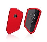 GAFAT Coques Clé pour 2020-2026 Golf 8 8.5 Tiguan 3/Seat Leon 4 Ateca/Formentor Terramar Tavascan Born/Octavia 4 Kodiaq ii Enyaq Elroq/ID3 ID4 ID7 Passαt B9 Multivan T7, Couvre en Silicone TPU (Rouge)