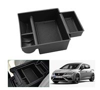 GAFAT Seat Leon Cupra MK3 5F FR ST 5D 2012-2019 Console centrale Accoudoir Boîte de rangement Accoudoir central Organiseur Plateau (Noir)