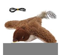 gafdu Jouet Interactif pour Chat avec Oiseau Gazouillant | Jeu Interactif Télécommandé | Oiseau Volant Électrique Gazouillis Battements Ailes pour Chat - pour Dentition Exercice Jeu en Plein