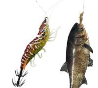 gafdu Leurres De Pêche pour Calmar en Eau Salée | Équipement De Pêche Luminescent | Hameçon Artificiel pour Calmar en Forme De Crevette,pour Eau Douce Rivière Lac Étang Vacances en Famille Nuit Et