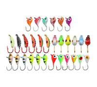 gafdu Leurres De Pêche sur Glace pour Dore | 30 Pièces Mini Accessoires de Pêche - Kit d'Appâts Portable,pour Eaux Douces Salées Lacs Rivières Ruisseaux Réservoirs Étangs Crappie Crapet Perche