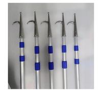 Gaffe télescopique en aluminium avec tête en acier inoxydable 316 - Poteau d'amarrage extensible for une manipulation aisée du bateau(5Setx16.4ft)