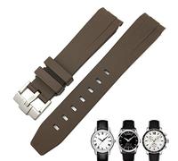 GAFNED Bracelet de montre en caoutchouc avec extrémité incurvée de 19 mm et 20 mm pour Tissot 1853 Lelocle PRC200 Rolex Submariner Hamilton Omega - Bracelet de montre étanche, Marron 1, 19mm