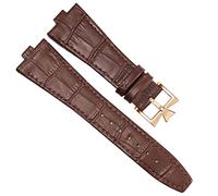 GAFNED Bracelet de montre en cuir véritable pour Vacheron Constantin série outre-mer 4500V 5500V P47040 boucle en acier inoxydable hommes bracelet de montre 25 * 8mm(Brown-rosegold)