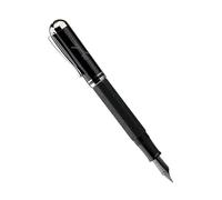 GAFNED Stylo-plume classique plaqué encre à piston octaédrique motif gravure EF/F/M/Flat n° 6 Stylo cadeau pour étudiants (A Noir, F)