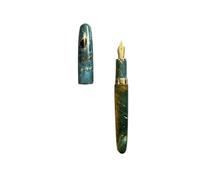 GAFNED Stylo-plume en bois stabilisé à motif à longue pointe couteau, fournitures scolaires, fournitures de bureau, cadeau d'écriture pour étudiants (bleu lac, M)