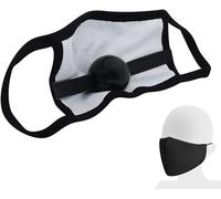 Gag Gag en silicone avec boule de gode et masque facial - Utilisable à l'extérieur - Bâillon caché - Jeu de Extreme BDSM Fetish SM - Jouets sexuels pour hommes, femmes et couples(B-ball)
