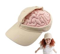 Gag Gift Hat - Novelty Brain Hat | Crazy Hať, Funny Thinking Hať With Open And Close Design, Interactive Photo Prop Costume Accessory Men Women, Adjustable Brain Cap For Festival Birthday Party Travel