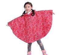 Gaga city Unisexe Manteau imperméable Enfant fille Cape de Pluie Enfant Imperméable Veste Encapuchonné Manteau de Pluie à Capuche Chauves Souris Étoiles rouges/L/5-8 ans