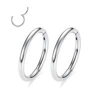 GAGABODY Anneaux de piercing en titane de grade 23 de 6 mm à 14 mm pour nez, oreille, lèvre, septum, conque, daith, lobe, hélix, tragus, cartilage 20 g, 18 g, 16 g, 14 g, Métal, Pas de gemme