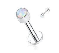 GAGABODY Clous de labret 16 g Filetage interne G23 Titane 3 mm Opale Top Monroe Bijoux Helix Cartilage Tragus Monroe Lip Studs Piercing, Métal, Autre
