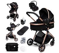 GaGaDumi SoHo poussette combinée 3-en-1 avec siège auto i-Size, certifiée TÜV, nacelle, poussette, ultra légère (env. 7 kg), habillage pluie, moustiquaire, sac à langer, panier et porte-gobelet