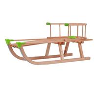GaGadumi Traîneau Luge en Bois 90 cm avec Dossier et Corde de Traction, Luge à Neige, Davos pour Enfants et Adultes, Luge en Bois