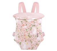 GAGAKU Porte-poupée pour Enfants - Porte-poupée en Forme de Croix - Bretelles - Accessoires Avant et arrière - Porte-bébé - Porte-bébé en Peluche - Sac pour Berceau de poupée - Rose - Jardin de Lapin