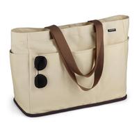 GAGAKU Sac de plage XXL avec compartiment isotherme, sac de plage imperméable avec fermeture éclair - Grand sac de bain pliable pour famille, femme, piscine, voyage - 50 x 38 x 19 cm