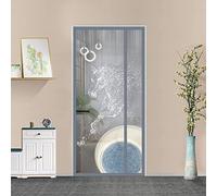 GAGALU moustiquaire Porte magnétique, moustiquaire Porte fenetre aimantée sans perçage, Ouverture réversible à Gauche et à Droite du Rideau moustiquaire Porte, Gris, Motif de Cheval,80x195cm(W x H)