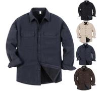 GAGFDA Chemise décontractée en velours côtelé doublé en polaire pour homme - Automne et hiver - Chemise thermique boutonnée à manches longues - Manteau chaud avec poches, gris foncé, 3XL