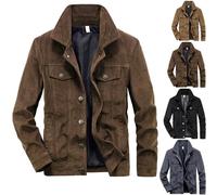 GAGFDA Veste chemise vintage en velours côtelé pour homme, manteau de sport homme élégant décontracté coupe ajustée manches longues boutonnage devant trench-coat, veste bomber en velours côtelé coton