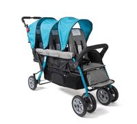 GAGGLE - Compass | Poussette triple turquoise | Poussette 3 places, pliable, facile à ranger - de 6 mois à 4 ans - Harnais 5 points ajustable | Sièges