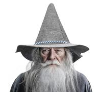 gagift world Chapeau de magicien épouvantail gris de 36,8 cm pour costume d'épouvantail, chapeau de sorcière amusant pour adultes, accessoires de cosplay pour Halloween, fête, Noël, bal masqué,