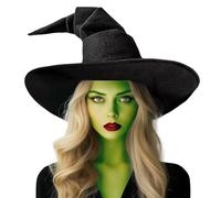 gagift world Chapeau de sorcière en feutre noir de 45 cm pour adultes et adolescents, accessoire d'alchimie fantaisie, cosplay, Halloween, costume de sorcière, fête, Noël, bal masqué, carnaval