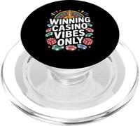 Gagnant Casino Vibes Only Roulette Chips Dice Gamblers PopSockets PopGrip pour MagSafe