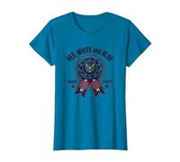 Gagnant du Ruban Rouge, Blanc et Bleu T-Shirt, Femme, Saphir, S