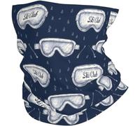 Gagneaux pour le cou pour hommes, femmes, lunettes de ski bleu marine à imprimé, bandanas, couvre-masque à moitié visage, écharpe de cou