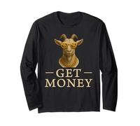 Gagnez de l'argent Hip Hop Goat Funny Motivational Hustle Manche Longue