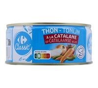 Gagnez du temps en cuisine avec le Thon Entier à la Catalane CARREFOUR CLASSIC', préparation saveur catalane riche en légumes, poisson pêche plus responsable, boîte de 252g - Lot de 4