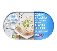 Gagnez du temps en cuisine sans les arêtes avec CARREFOUR EXTRA Colin d'Alaska au Naturel, Boîte de 190g - Lot de 3