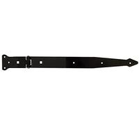 GAH-Alberts 309664 Penture charnière avec goupille rivetée | laque noire par trempage | charnière 400 x 101 mm | charnière 101 x 63 mm
