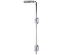 GAH-Alberts 326029 Verrou baïonnette | acier inoxydable, avec deux guides en plastique gris et une poignée en plastique | boulon Ø 16 mm | 500 mm | Écartement boulon - portail 40 mm