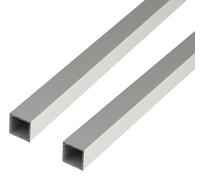 GAH-Alberts 497682 471644 Lot de 2 tubes carrés en aluminium anodisé Argenté 1000 x 30 x 30 mm